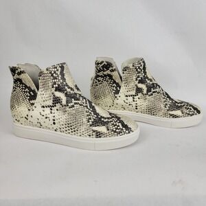 Steve Madden Claud Womens 9 Snakeskin Wedge Sneakers Streetwear‎ Casual Shoe